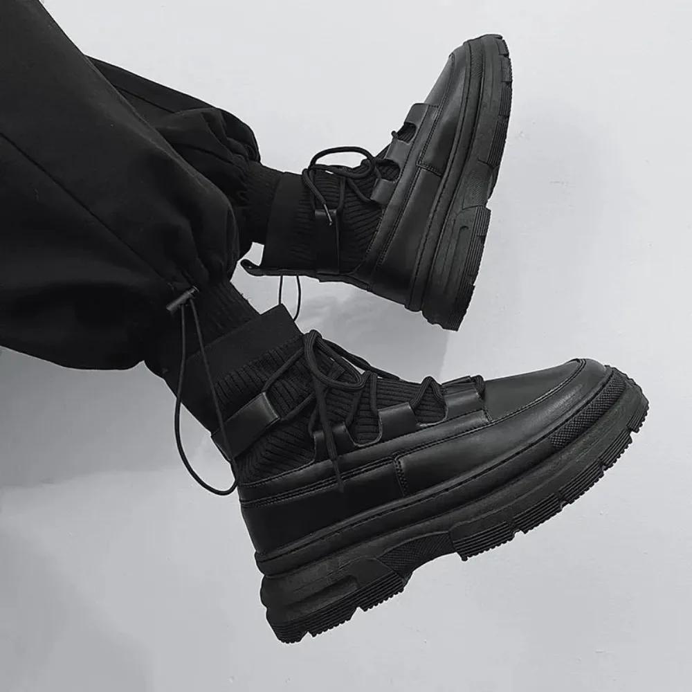 Fashion Mens Boots 2025 New Platform Boots Men Shoes Men's Casual Boots Botas Masculinas