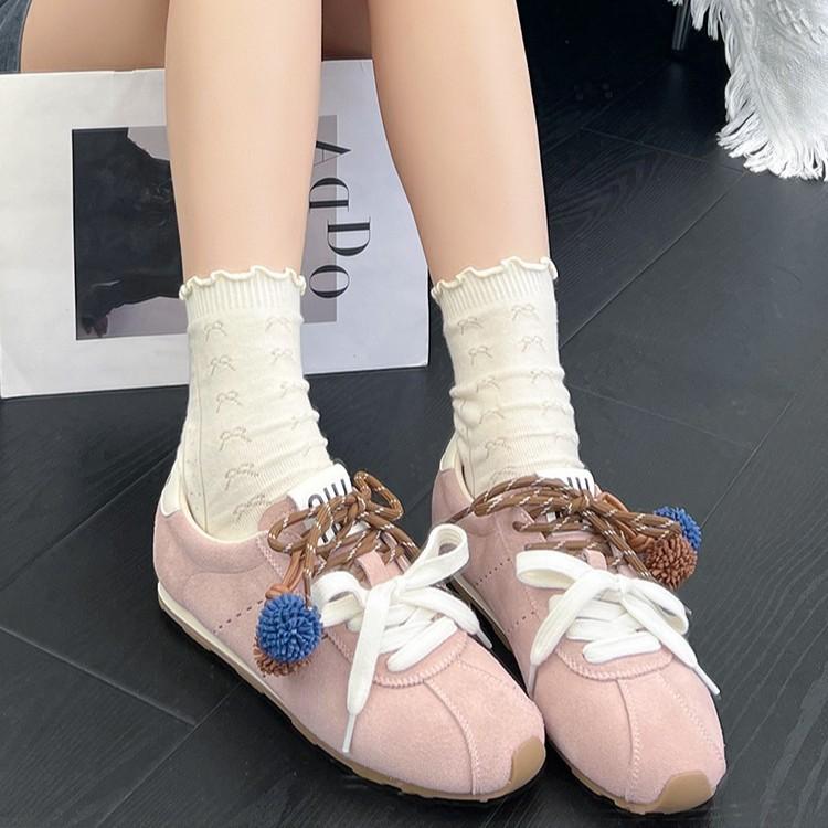 Dicke Sohle Dopamin Deutsche Trainingsschuhe Ballett Freizeit Sportschuhe Damenschuhe 2025 Neu Frühling und Sommer Weiße Schuhe