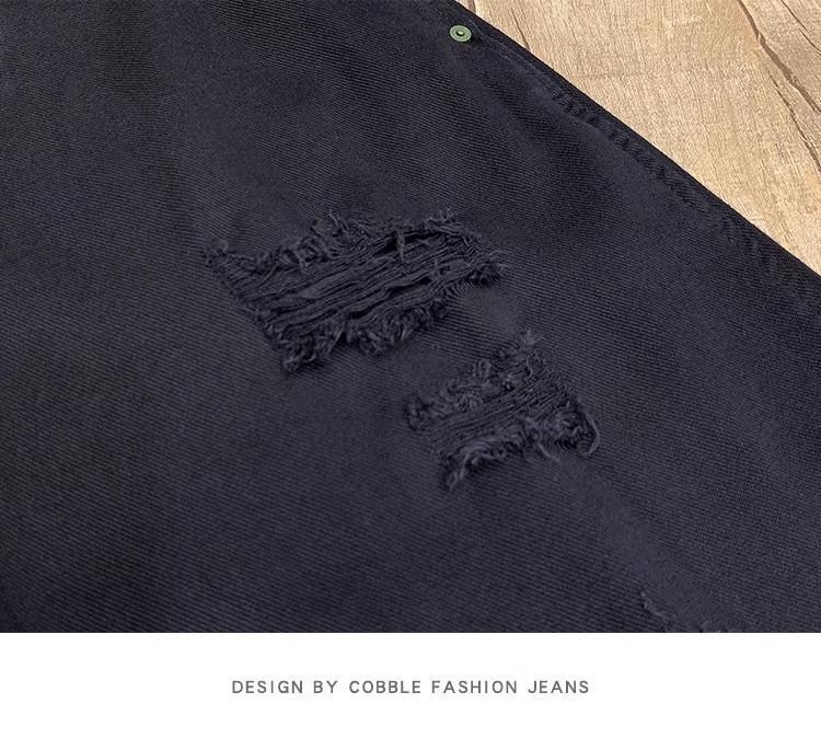 Trendy Micro-Cross Schwarze Jeans Herren Lose Gerade Lässige Bettler Haremshose