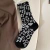 Spotted Leopard Print Women Socks Cotton Terry Tube Thickened Warm Socks Cotton Korean Japanese Style
