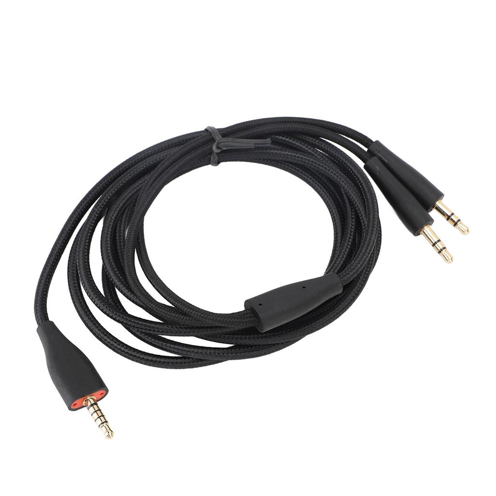 Headset Cable for MMX100 2m Length 3.5mm To Dual 3.5mm Plug PC Headset Replacement Cable Black