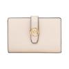 Greenwich Logo Cowhide Wallet Women's Light Cream