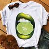 Lippen Reine Baumwolle Bedruckt Unisex und Damen Modetrend T-Shirt Sommer Neu Personalisiert Rundhals Locker Lässig T-Shirt