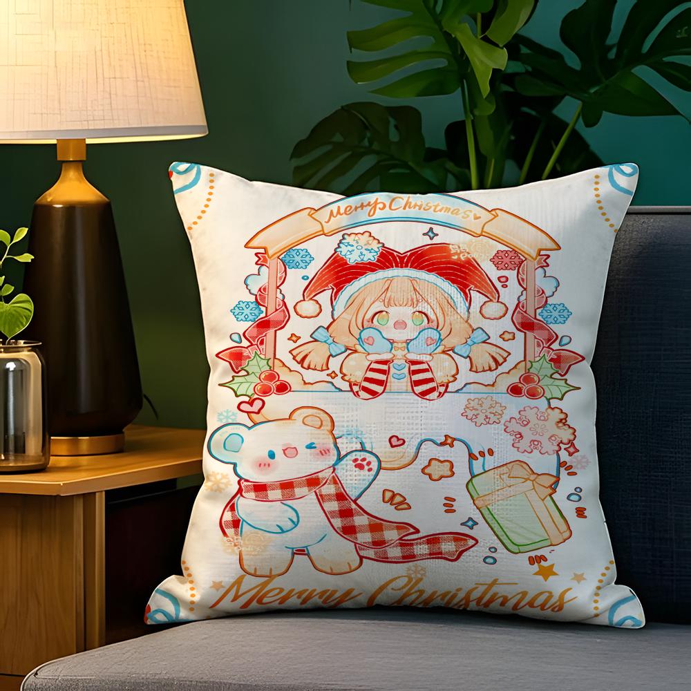 Stampstyle girl illustrations Pillow Case Natural Linen Pillow Case DoubleSided Decor Sofa Pillowcase Home Decor