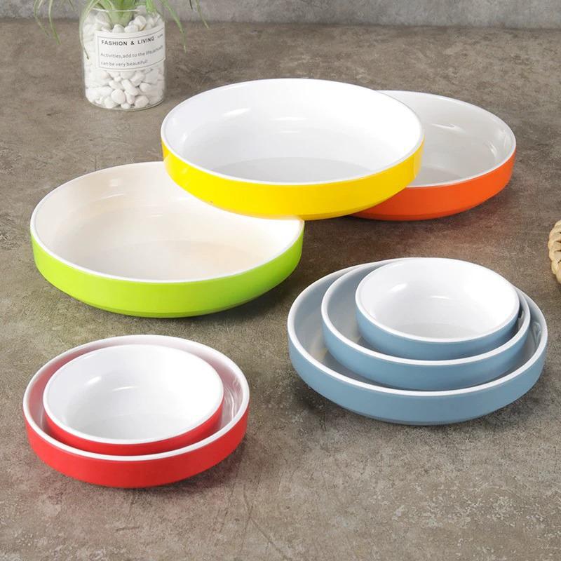 Small Melamine Bowl - Imitation Porcelain, Round Plastic Plate for Dipping Sauce or Snacks, Ideal for Commercial Use
