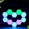 A03F-Hexagon LED Light Remote DIY Geometry Hex Light Touch Sensitive RGB Colorful Wall-Mounted Panels For Bedroom Living Room