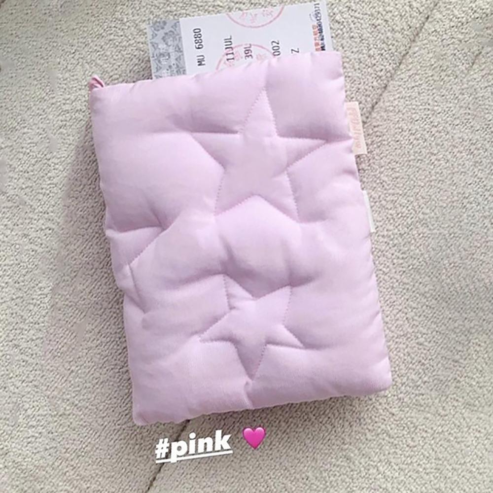 

Star Fabric Passport Holder Travel Essential Organizer Korean Style Bank Card Holder Portable Travel Ticket Holder Going Abroad розовый