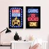 Poster modern pentru cameră de joacă cu efect de neon, imprimeuri pentru jucători de jocuri, pictură pe pânză, imagine artistică de perete pentru copii, băieți, cadou pentru decorarea camerei de jocuri
