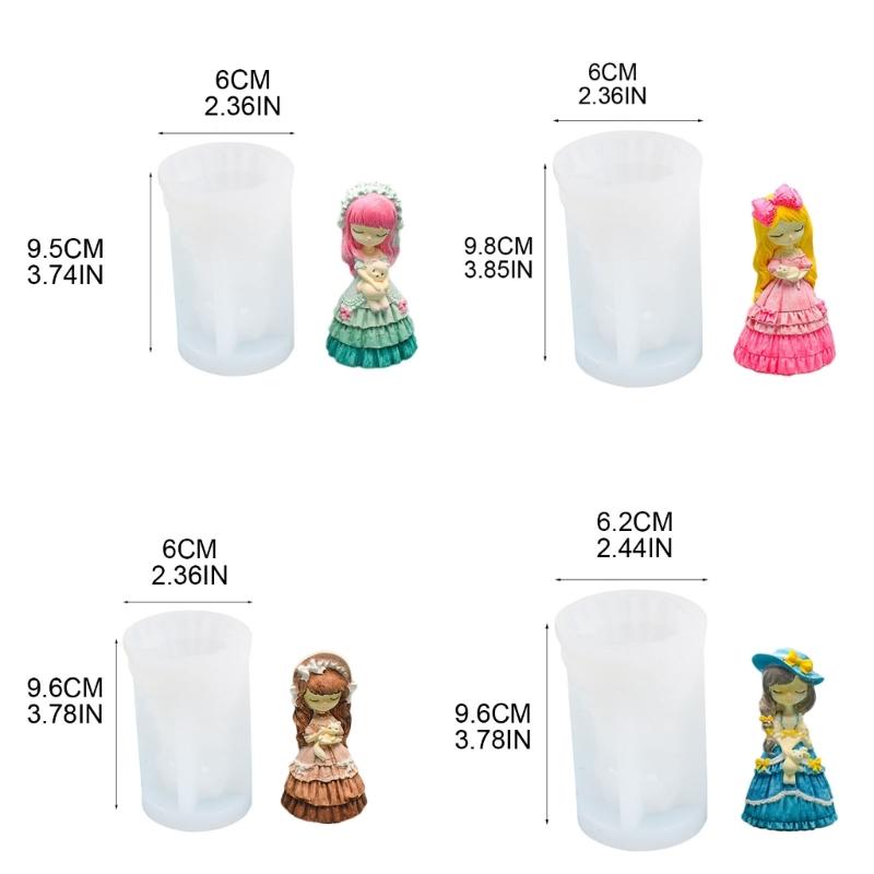 Candle Moulds Resin Candle Making Tools Clay Mould Crafts Moulds Princess Shaped Silicone Material for Hand-Making Lover