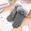 Keep Warm Winter Velvet Gloves  Women Mittens Soft Bow Plush Gloves  Ladies