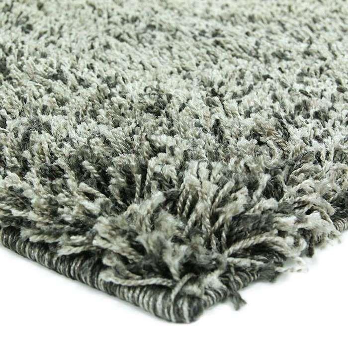 Tapis à poils longs bi-colore noir et blanc 160x230