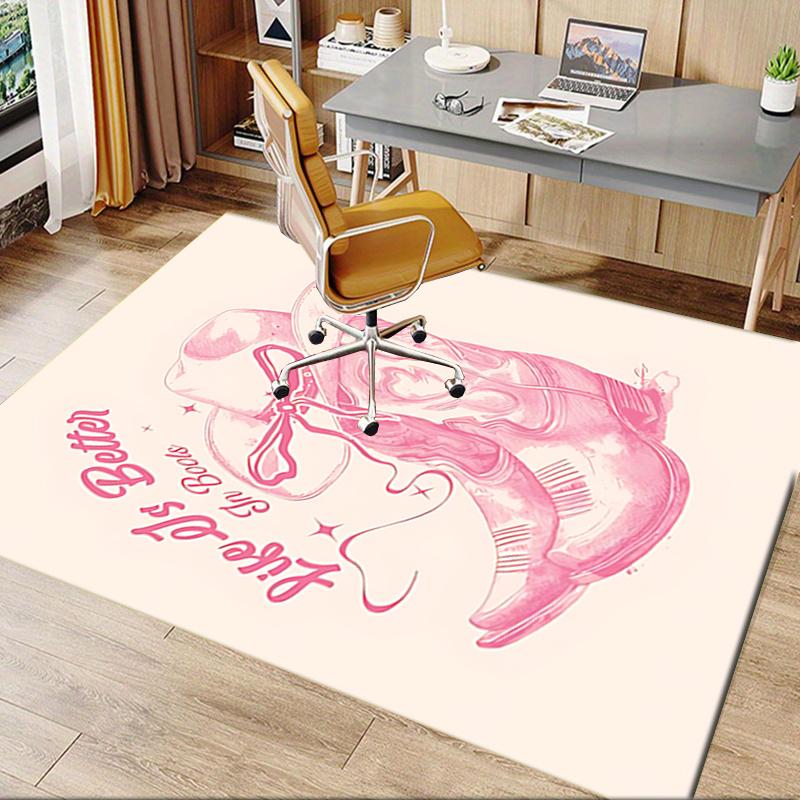 Life's Better In Boots: Western Cowboy Hat and Boot Chair Mat Office Carpet, Oversized Rug for Home Decor, Gift for Cowgirl Enthusiasts