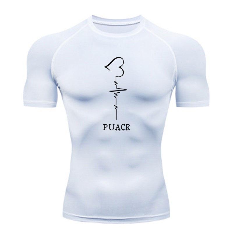 Men's Quick Dry Compression Athletic T-Shirt, Heart Lifeline
