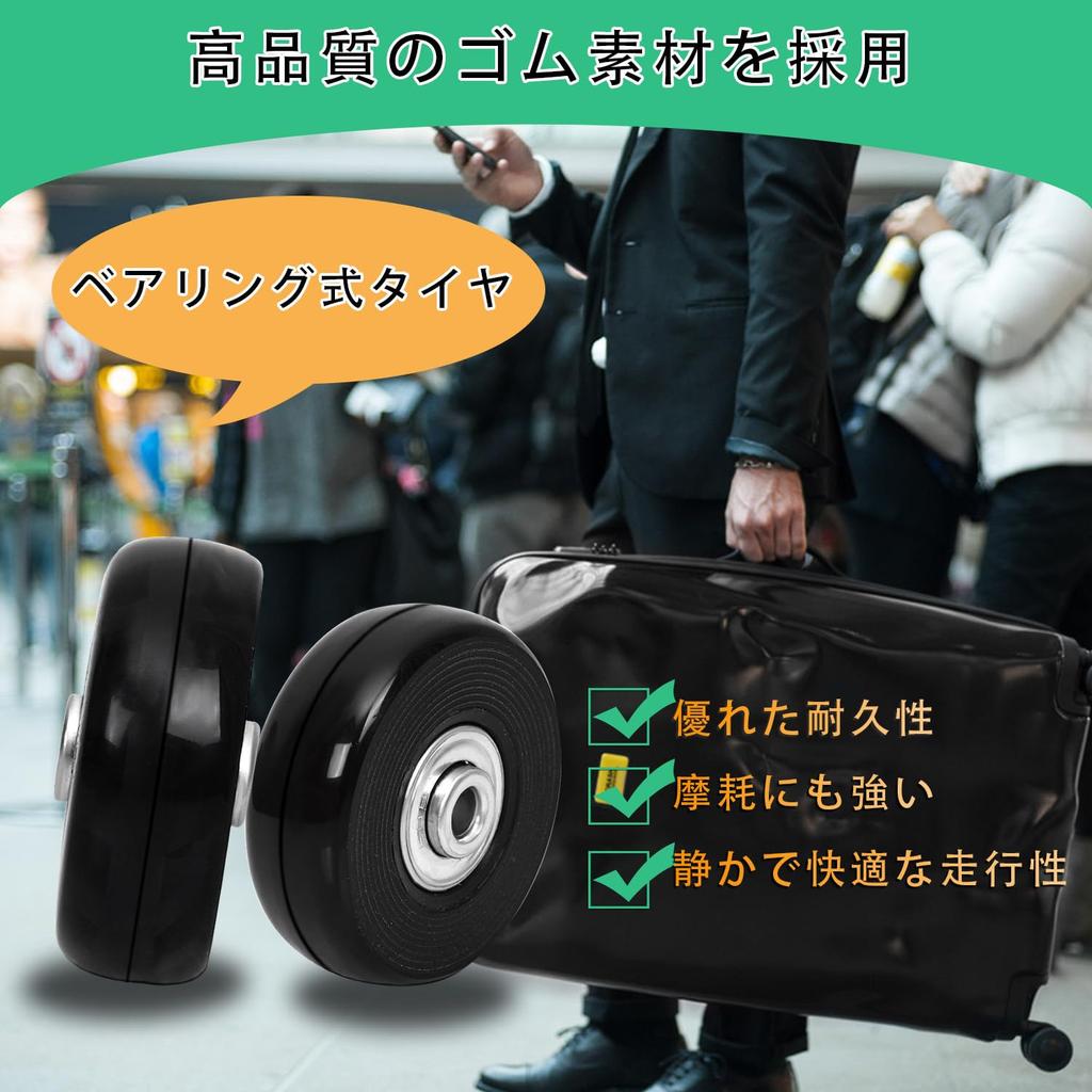 Joyhcow Suitcase Caster Replacement Set of 4 50mm Rubber Suitcase