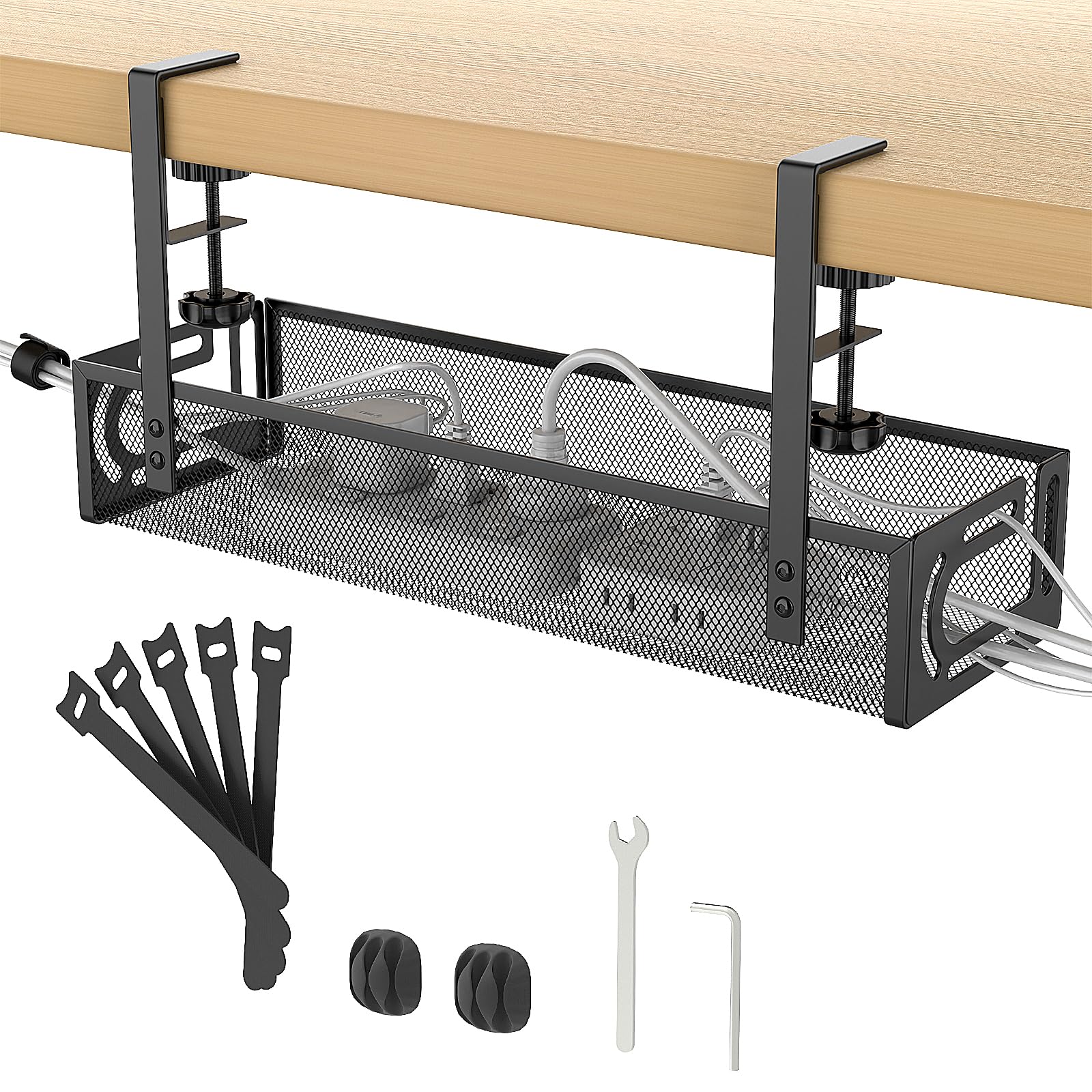 

Кабельний лоток Підстільний органайзер для зберігання кабелів Прихований кабель Ширина 40см Органайзер для зберігання на столі Встановлення верхньої пластини Популярна версія Не потребує свердління Зберігання роутера Кабель