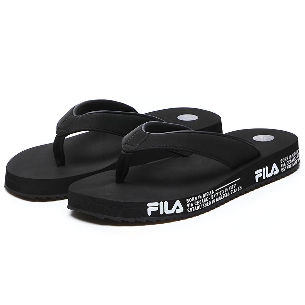 New FILA TREVI Rubber Sole Flip Flops Women's Black F12W226508FBK