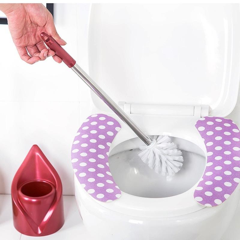 Stainless Steel Long Handle Toilet Brush Set Toilet Cleaning Brush Holder Set For Washroom Clean Tools Bathroom Accessories