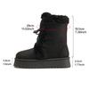Women's Winter Warm Fur Snow Boots Lace Up Fluffy Plush Platform Ankle Boots for Women Thick Bottom Non Slip Cotton Padded Shoes