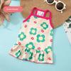 Cute Floral Pet Dog Sundress Soft Breathable Fabric Ruffle Hem For Small Dogs Summer Outdoor Daily Wear