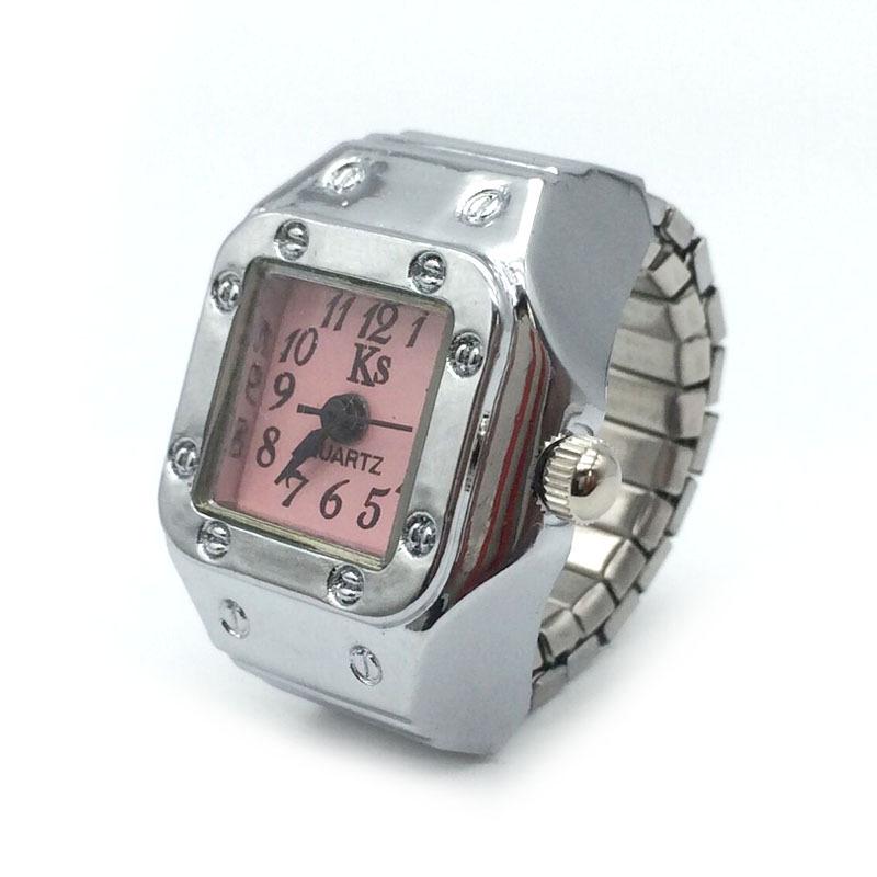 Stylish Alloy Silver Shell Ring Watch with Large & Small Numbers for Men & Women