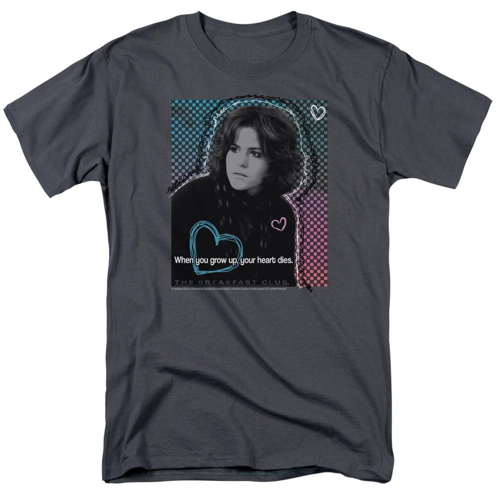 The Breakfast Club Heart Dies T Shirt Mens Licensed 80s Classic Movie Charcoal XL