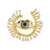 Peculiar Personality Design Blue Eye Brooch, High-end Luxury Diamond-encrusted Clothing Accessories Pin