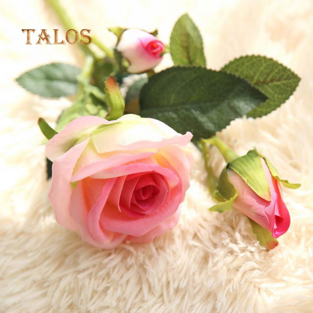 

1 шт., искусственная роза, искусственный цветок, свадебный букет, вечерние украшения для домашнего декора розовый