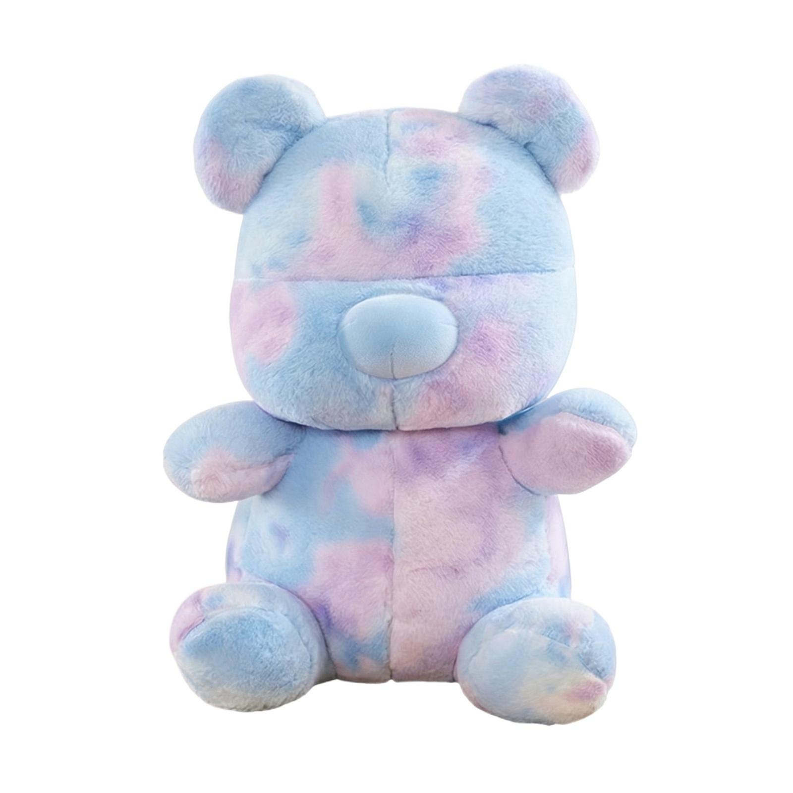 

Cartoon Violent Colorful Bear Plush Toy Tie Dyeing Doll Children s Birthday Gift One Size синий