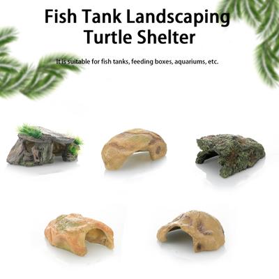 Simulation Resin Reptile Tortoise Basking Platform Fish Tank Landscaping Terrarium Supply