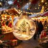 Garden Holiday Ornaments Glowing Christmas Story Ornament, Light-Up 3D Hanging Ball with Warm LED, Mini Decorative Spheres for Holidays Scene
