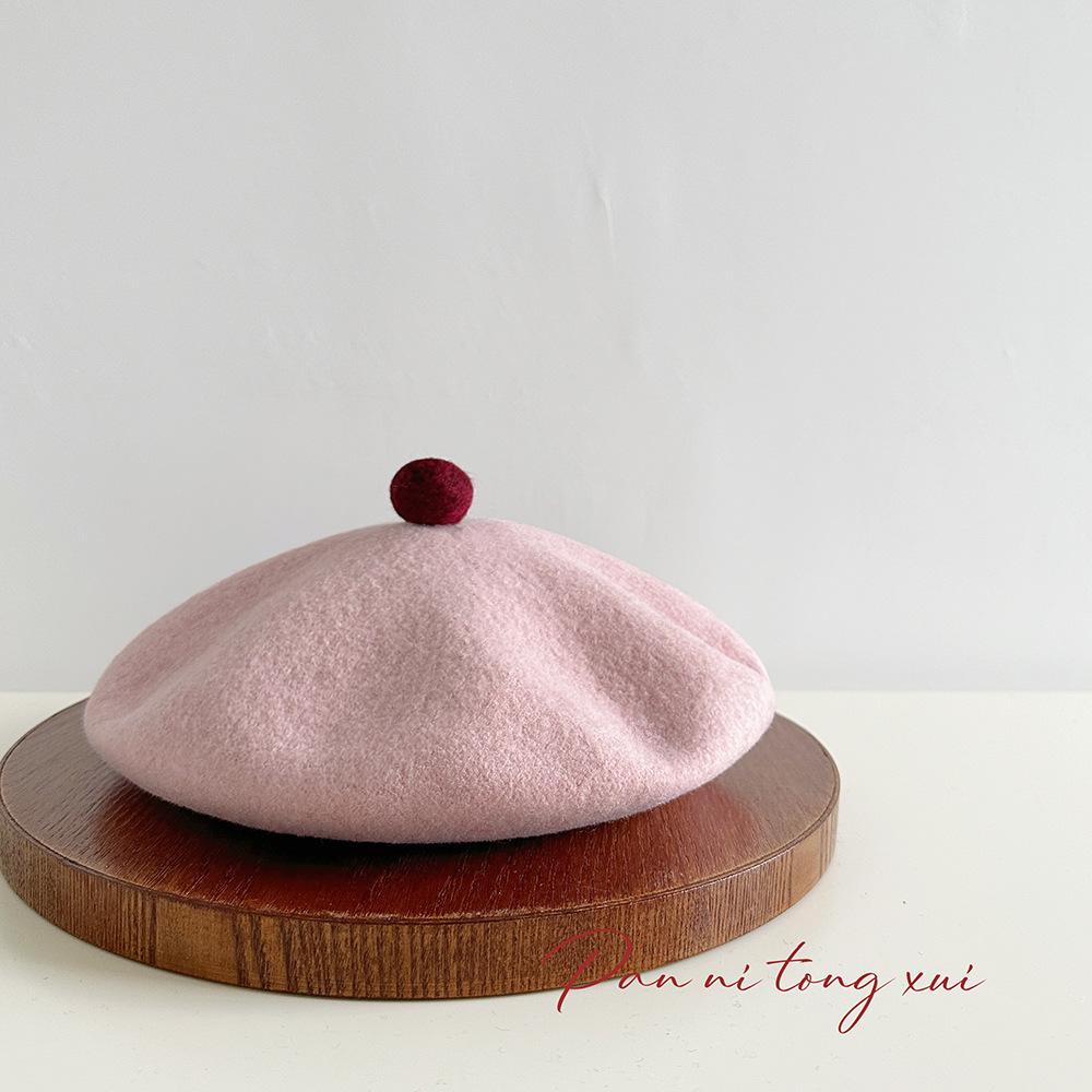 1pc Women French Classic Solid Color Beret Cap,fleece-lined Warmth Leisure Fashion Beanie Hat Suitable for Party Wear Halloween