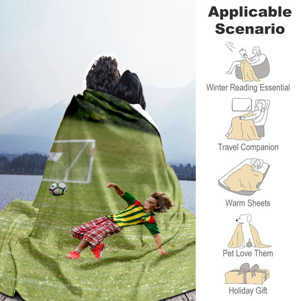 Customize Photos Personalized picture Blanket Multi-purpose Personalized Blanket Warmthful Decor Suitable for Livingroom Office Chair Bedding Chair