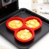 Silicone Egg Mold Air Fryer Egg Pan Reusable 3-Cavity Muffin Cake Baking Mould for Cakes Puddings Kitchen Cooking Accessories