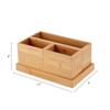Bamboo Bathroom Organizer Set 4-Piece with Removable Boxes Stylish Cosmetic and Toiletry Storage Solution Eco-Friendly Design