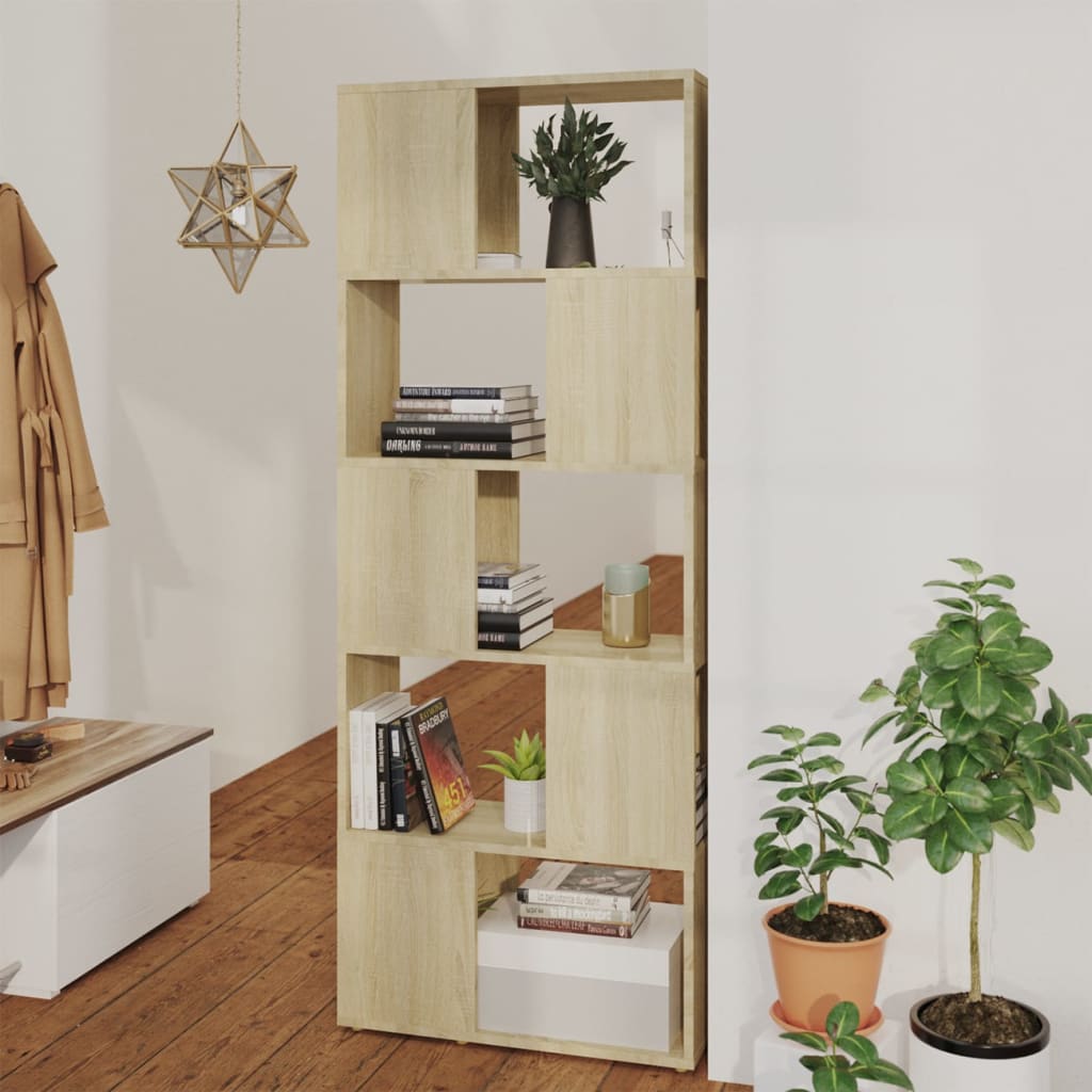 Bookshelf Room Divider Sonoma Oak 60 X 24 X 155 Cm