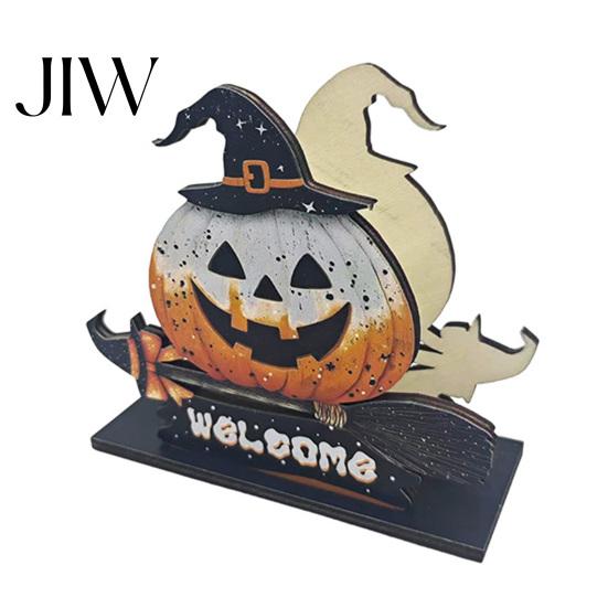 Halloween Napkin Holder Wooden Holder, Ghost Pumpkin Decorative Tabletop Tissue Dispenser, Rustic Kitchen Counter Storage Paper Organizer for Holiday