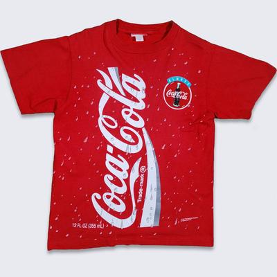Coca Cola Vintage 90s Coke Can T-Shirt - Single Stitch Red Tee - Made In USA - 100% Cotton - Men's Size : Large ( L ) - FREE SHIPPING