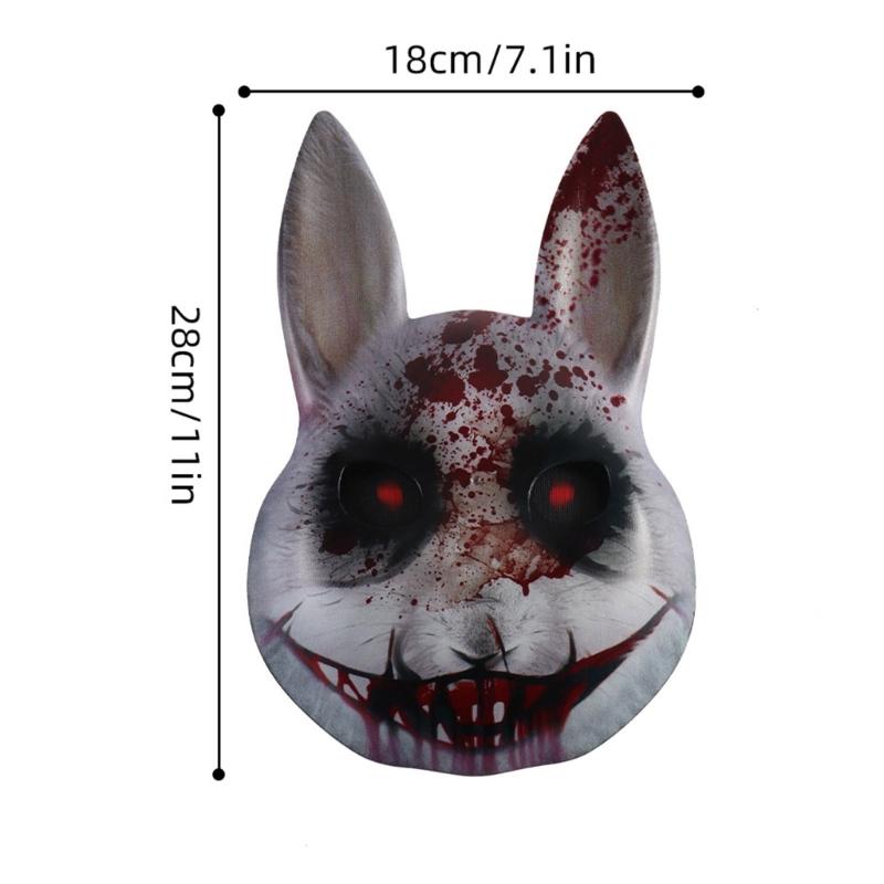 Realistic Anime Horror Rabbit Mask Lightweight Practical Plastic With Adjustable Strap For Cosplay Halloween Costume Event