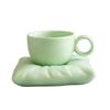 OLOEY Pearl White Milky Design Pillow Cup & Saucer Set