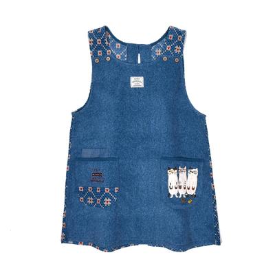 Φλις Γάτα Στρογγυλό Κουμπί Κορδέλα Ανοιχτή Ποδιά BL