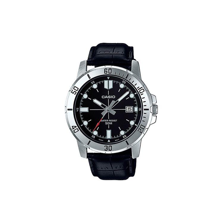 Casio Standard Series Waterproof Business Quartz Movement Leather Strap Watch Men watches Black MTP-VD01L-1EVUDF
