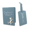 Button Corner Leatherette My First Passport Set - Blue