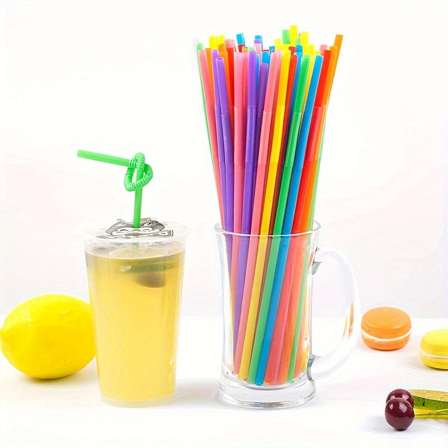 200pcs Colorful Bendy Straws Extra Long 33cm Disposable Plastic Drinking Straws for Parties, Birthday, Wedding, Drinks Decor JXB