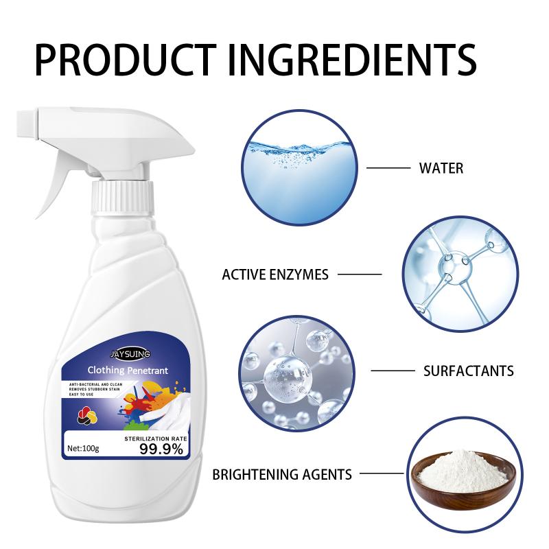 Clothes Stain Remover Strong Oil Stain Yellow Removal Dust Bleached Decontamination Multi-Effect Whiten Brighten Laundry Spray