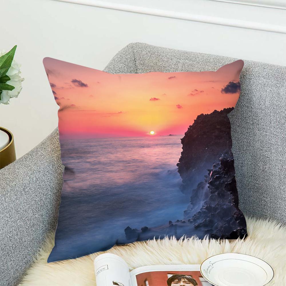 Natural Scenery Snow Outdoor Pillow Case For Car Sofa Decorative Home Double-sided Print Plush Square Throw Pillow Cushion Cover