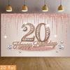 Birthday Party Backdrop Gold Polyester Banner Photo Booth Decoration 44