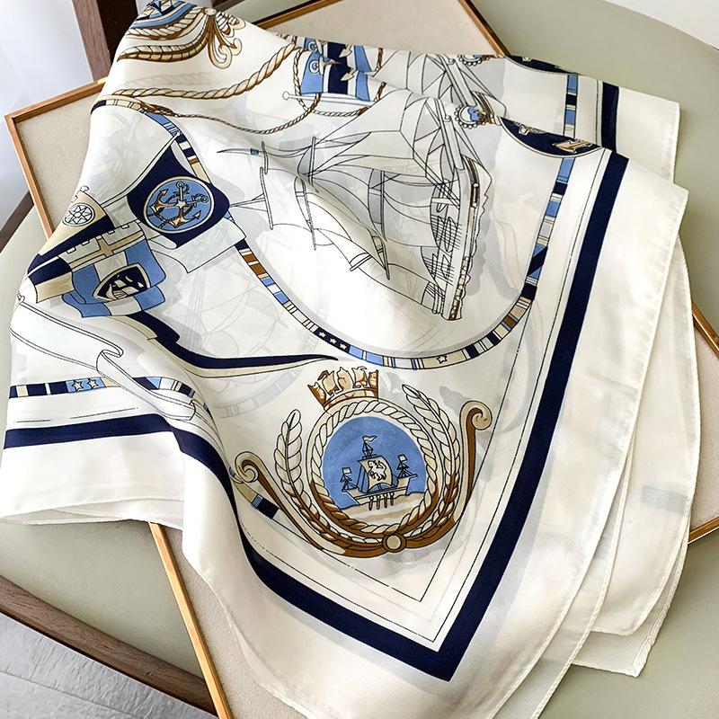 70cm Silk Square Scarf Women Satin Bandana Print Scarves Head Band Fashion Lady Hair Shawl Wrap Female Neckerchief Hijab
