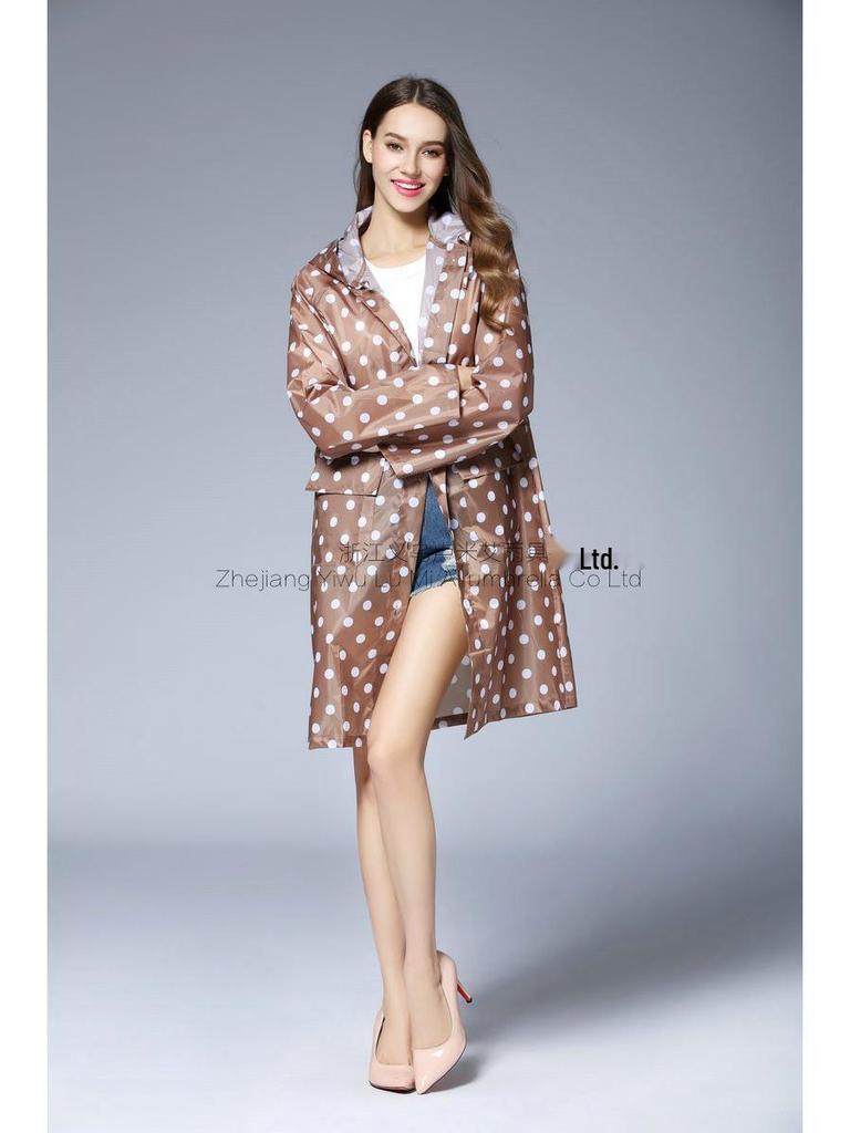 Women's Ultra-thin Polka Dot Raincoat - Japanese and Korean Fashion, Breathable, Long Poncho Style