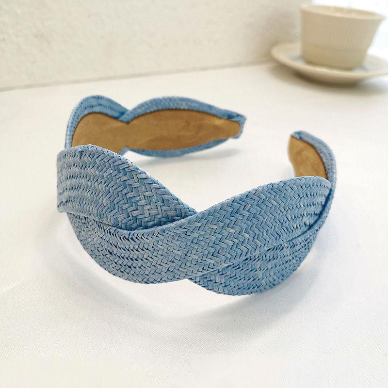 Women Headband Wide Brim Hair Band Fashion Fashion Solid Headdress Hairpin Color Straw