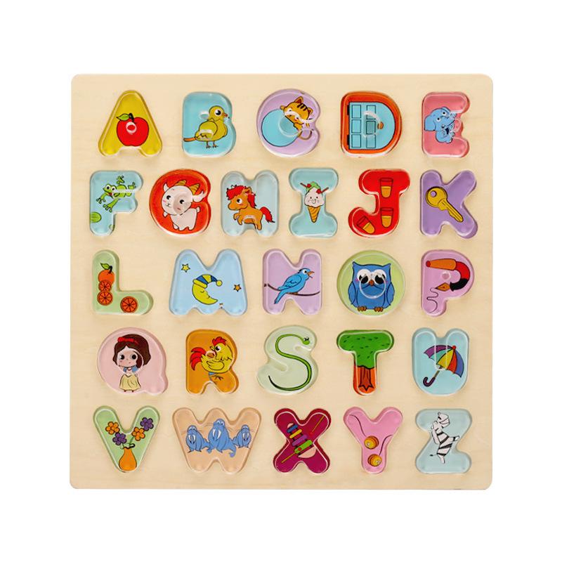 Children's 3D Wooden Alphabet Puzzle: Educational Handcrafted Toys for Matching & Classification